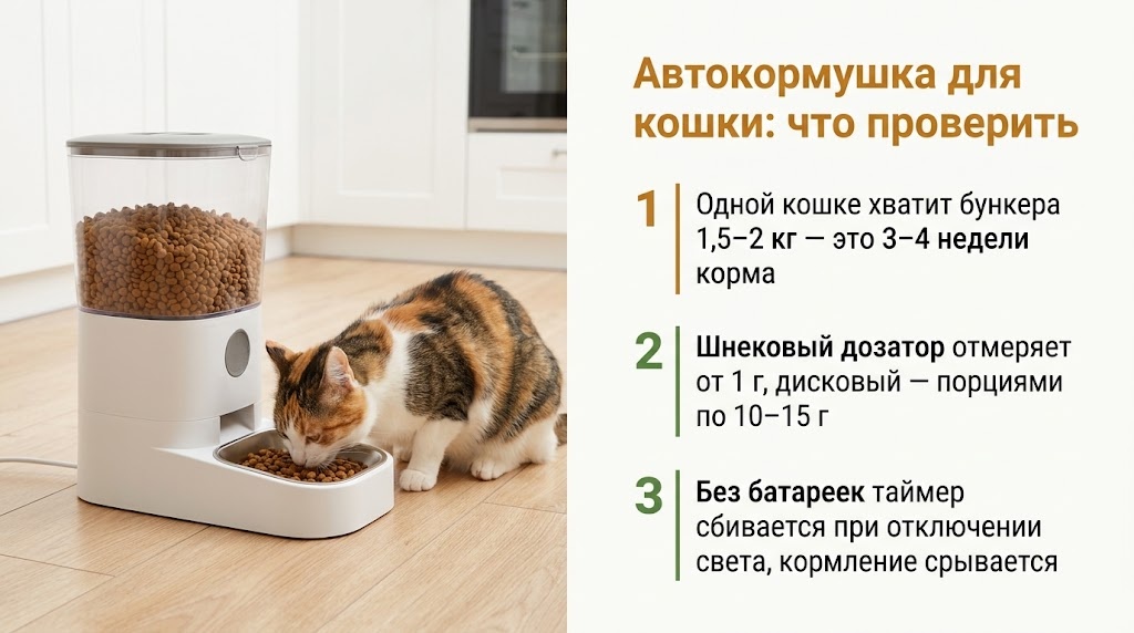 Автокормушка для кошки: что проверить