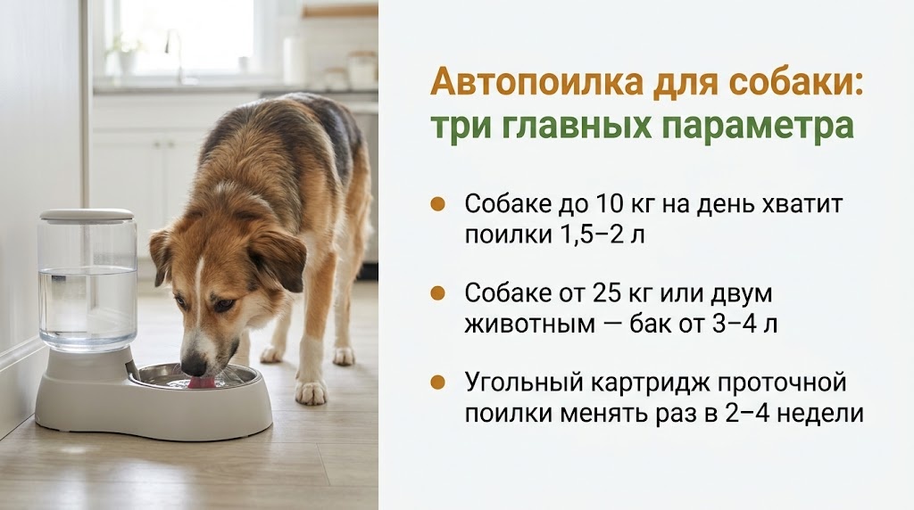 Автопоилка для собаки: три главных параметра