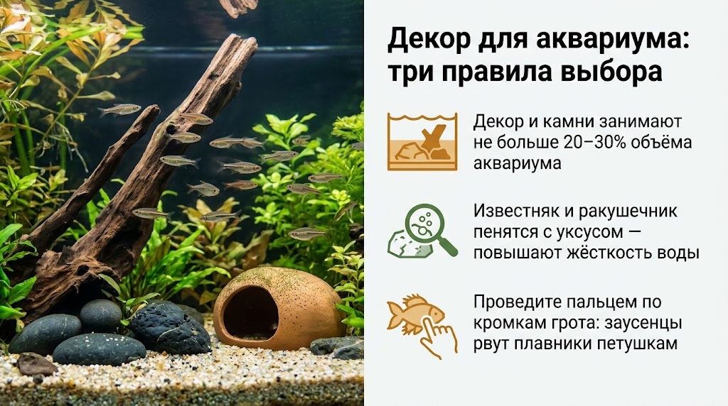 Декор для аквариума: три правила выбора