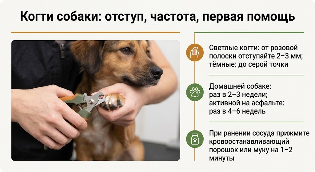 Когти собаки: отступ, частота, первая помощь