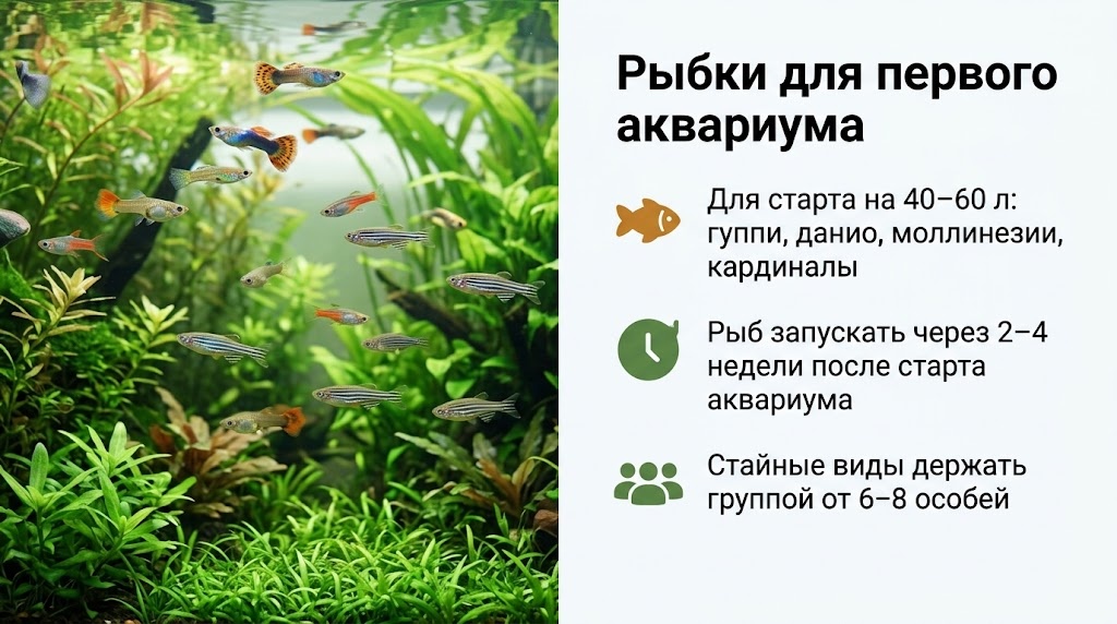Рыбки для первого аквариума