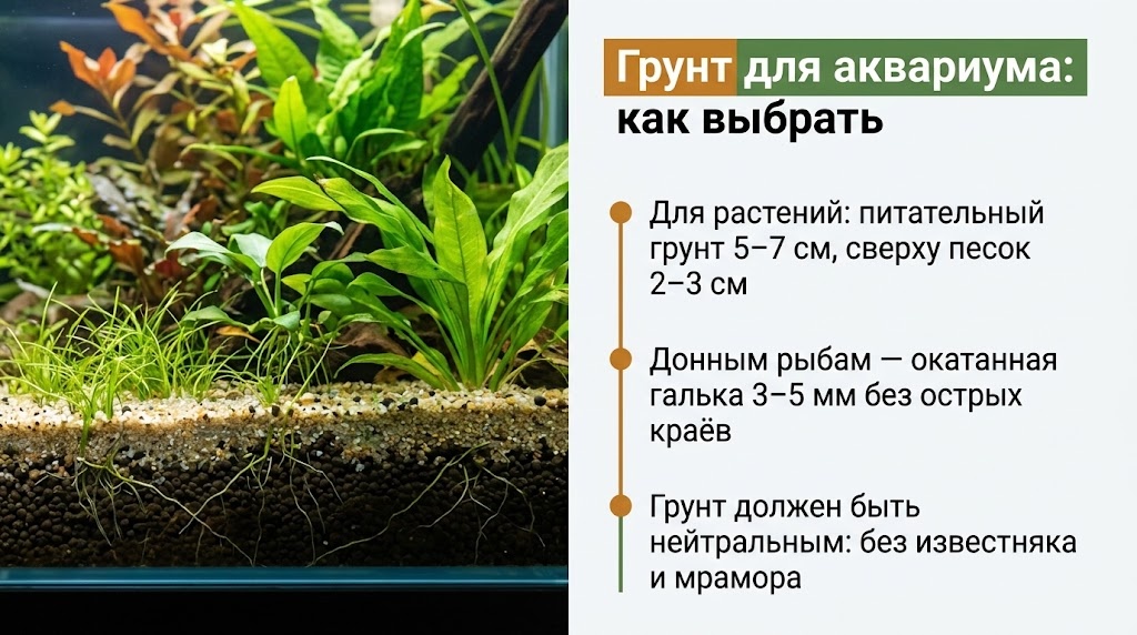 Грунт для аквариума: как выбрать