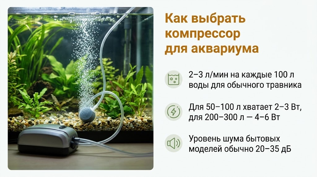 Как выбрать компрессор для аквариума