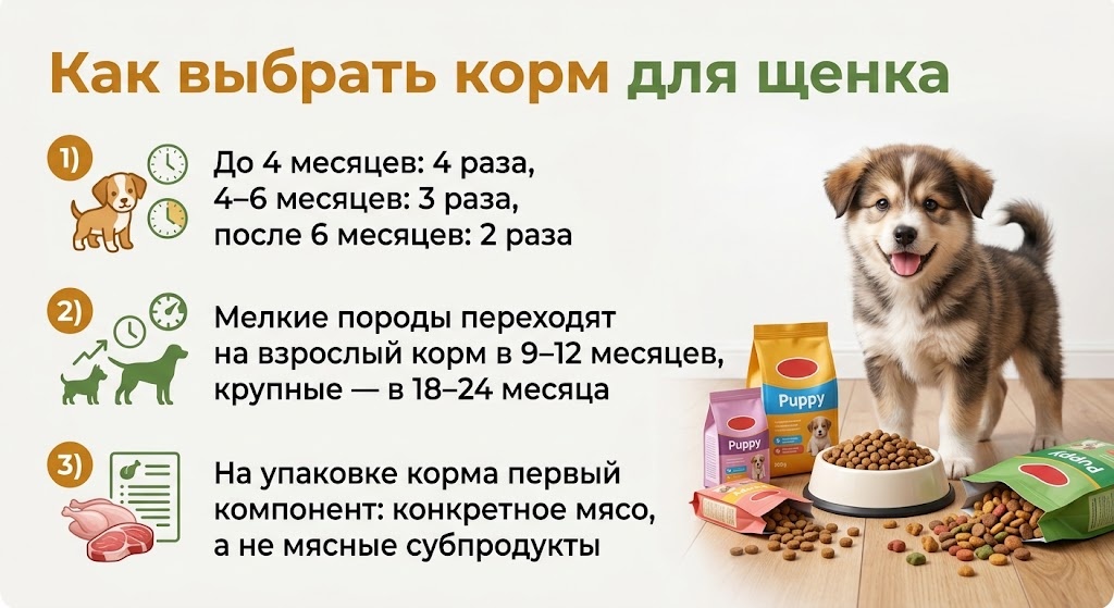 Как выбрать корм для щенка