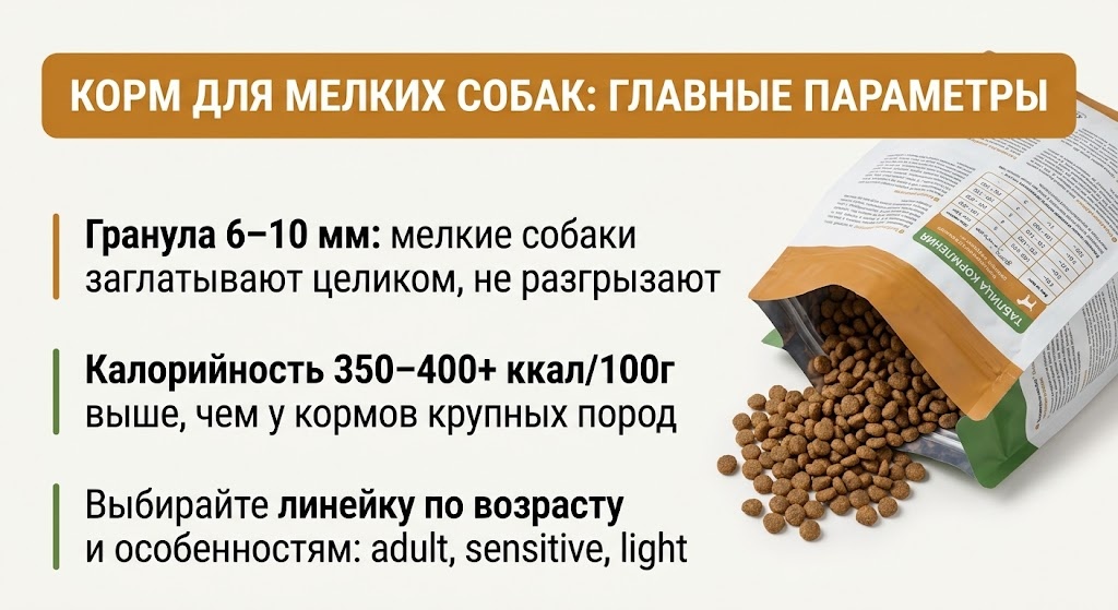 Корм для мелких собак: главные параметры