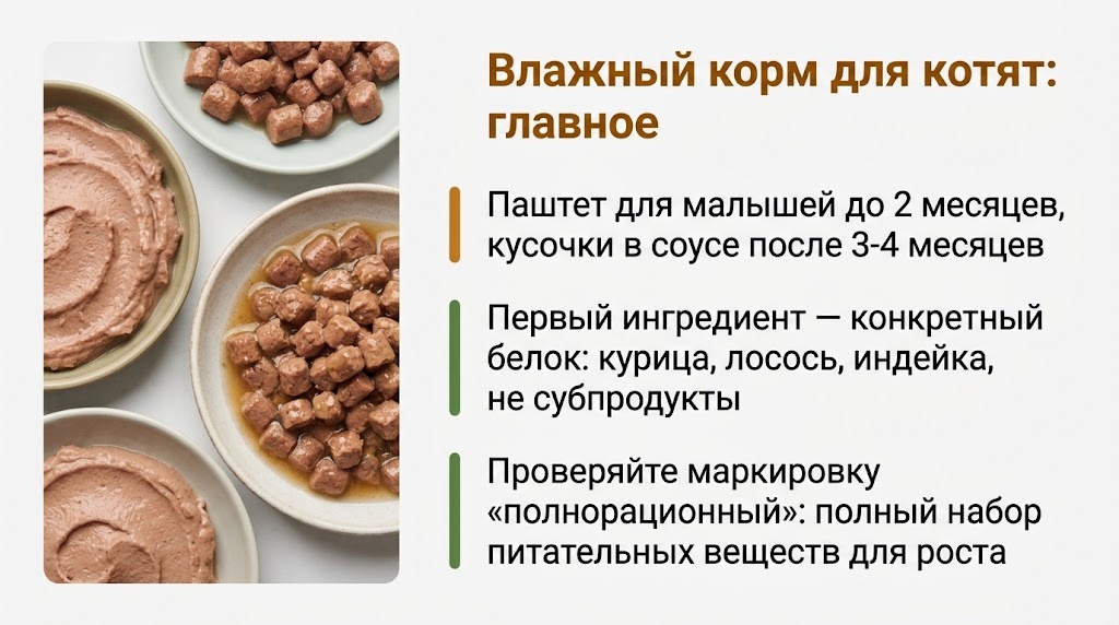 Влажный корм для котят: главное