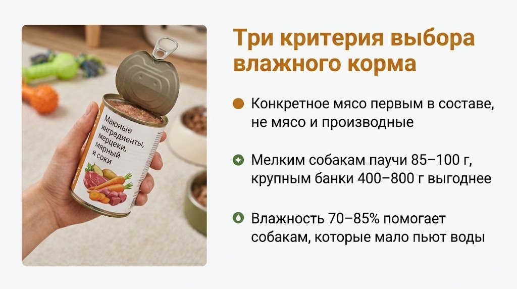 Три критерия выбора влажного корма