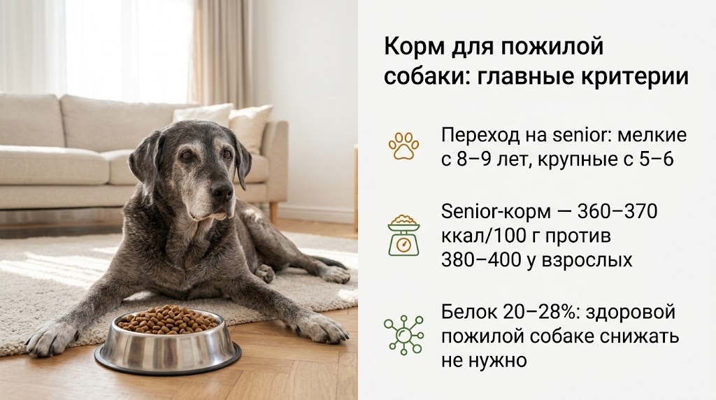 Корм для пожилой собаки: главные критерии