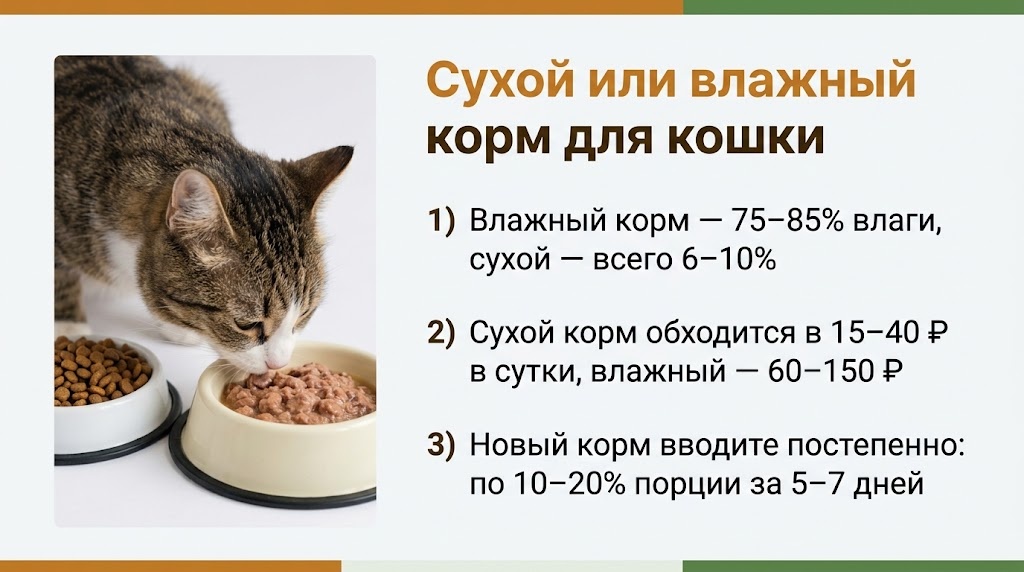 Сухой или влажный корм для кошки